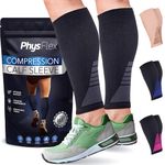 Calf Compression Sleeves for Men and Women - (1 Pair) Footless Compression Socks Support for Varicose Vein, Nursing, Pregnancy, Running - Leg Sleeve Brace for Shin Splints, Pain Relief and Swelling