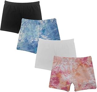Popular Girls Under Dress Shorts - Cotton Under Shorts for Dresses. Cartwheel Sports Undershorts 4pk Pnk/Blu Tie Dye 6/6X