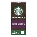 STARBUCKS By Nespresso, Caffè Verona (50-Count Single Serve Capsules, Compatible With Nespresso Original Line System), Box