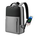 BOPai Slim 15.6 Inch Laptop Backpack Men Business Anti Theft Backpack, Silver High End, 15.6 inch, Laptop