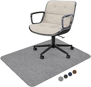 Corduroy Chair Mat for Hardwood Floor, 55"x35" Office Chair Mat Desk Chair Mat for Rolling Chair, Large Anti-Slip Backing Low-Pile Office Rug Floor Mat for Office/Home Light Grey