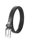 ZEVORA Women Black Leather Formal Belt