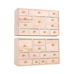 Vencer Set of 2 Wooden Countdown to Christmas Advent Calendar,Craft Storage Organizer with 24 Drawers,DIY Unfinished Wood,Apothecary Cabinet,Kids Craft Idea Organizer,14in x 11.8in x 4.3in,VYO-066