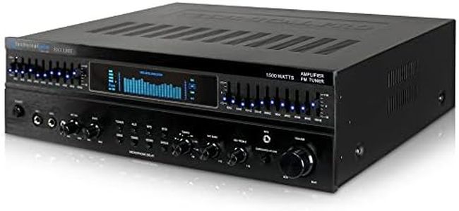 Technical Pro Professional 1500 watts Power Bluetooth Receiver with Built-in Equalizer, 5.1 Channel Home Theater, Dual Mic Inputs, 5 Band EQ & FM Radio