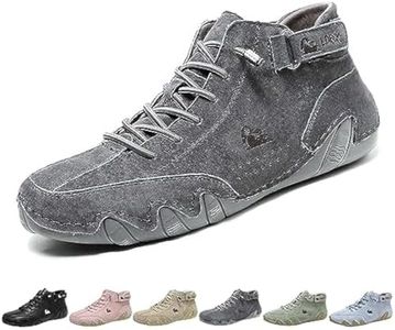 Explorer Waterproof Lightweight Unisex Outdoor Shoes for Hiking Camping & Driving Shoes High Top Chukka Boots Non-Slip Breathable Women&Men Italian Handmade Sports Shoe (Grey,10.5,10.5,Men,9)