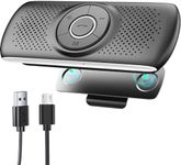 LETRADE Hands Free Car Phone Kit Bluetooth,Support Siri Google Assistant Voice Commands Calls,GPS, Music with TF Card Slot, Magnetic Clip, Automatic Connection,for Android & iOS Phones