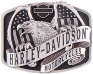 Harley-Davidson Men's Wings Over America Belt Buckle, Antique Silver HDMBU11402