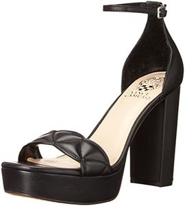 Vince Camuto Women's Footwear Mahgs Platform Sandal Heeled, Black, 8.5