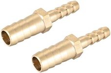 sourcing map Straight Brass Barb Fitting Reducer, Fit Hose ID 10mm to 6mm 2pcs