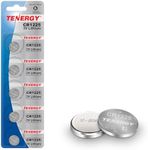 Tenergy 3 Volt Battery CR1225, Button Cell Batteries, Ideal for Thermometers, Key Fobs, Laser Pointers, Medical Devices, Calculators, and More, 5 Pack