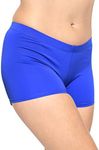 STRETCH IS COMFORT Women's Nylon Booty Shorts Royal Blue X-Large