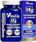 VitaUp Magnesium Glycinate for Men & Women - Magnesium Bisglycinate 200mg Capsules - High Absorption Magnesium Oxide - Muscle Function - Heart & Metabolism Support Magnesium Supplements 120 Vegan Caps