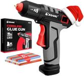 EZARC Cordless Hot Glue Gun with 30 Pcs Mini Glue Sticks, 15s Heating Fast Mini Glue Gun kit, Smart Power-Off, 2500 mAh Rechargeable Battery, DIY, Crafts, Decorations, Home Repairs, Gray