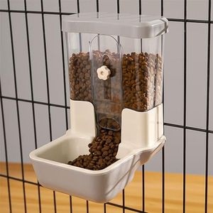 TOKAYIFE Hanging Automatic Food Dispenser, 27oz Large Capacity Hanging Pet Cage Feeder for Rabbit Bird Chinchilla Hedgehog Guinea Pig Ferret Kitty Puppy (Gray)