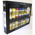 Basic Colors Acrylic 16 Airbrush Paint Set for Model Hobby Vallejo 71178