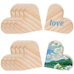 OLYCRAFT 10 Pcs 3x3x0.3inch Thick Wood Heart Unfinished Wooden Heart Boards Blank Wood Heart Wood Slices Embellishments Ornaments Heart Shape Wooden Ornaments for Wedding, Decor Arts Crafts DIY