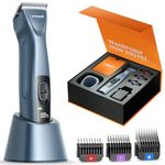 oneisall Professional Dog Grooming Clippers, Cordless Professional Dog Clippers for Grooming, 2-Speed Heavy Duty Clipper for Thick Curly Matted Coats, Detachable A5 Blade, Detachable Batteries