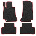 HD-Mart Auto Floor Mats Custom Fit for Mercedes-Benz C Class Sedan Only 2015-2021 C180 C200 C250 C300 C350(e) C400 C43 AMG C450 C63 W205 W206 S206 Rubber Black Red Car Liners All Weather Odorless