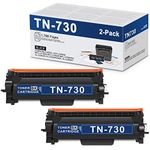 TN-730 TN730 Toner Cartridge Black High Yield Replacement for Brother TN 730 DCP-L2550DW MFC-L2710DW L2750DW L2750DWXL HL-L2350DW L2370DW/DWXL L2390DW L2395DW Printer Toner | TN7302PK