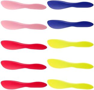 10 Pieces Plastic Butter Spreader Multi Purpose Butter Knife Spreader Versatile Butter Knife Frosting Knives for Soft Cheese Butter Cream Icing, 7 x 1.4 Inch (Red, Green, Blue, Pink)