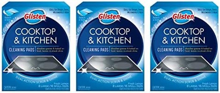 Glisten GC0608T Cooktop & Kitchen Cleaning, 8 Large/16 Small Pads Per Box, 3 Pack