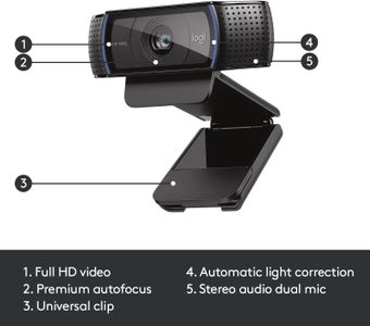 Logitech C920 HD Pro Webcam – Full HD 1080p Video Calling
