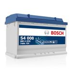 Bosch S4008 Car Battery 74 A/h - 680 A - 12 V Battery, Type 096, Lead-acid for Non-Start/Stop Vehicles, Left (-) Right (+), 278 x 175 x 190 mm