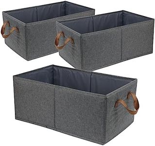 Fordonral Pack of 3 Large Capacity Storage Bins Closet Organizer System, Sturdy Foldable Storage Boxes for Organizing Clothing, Sheets, Toys, Books - Shelf Organizer Shelves Basket Storage Bin
