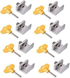 8 Pieces of Adjustable Sliding Door Locks with Keys, Safety Locks and Key Child Safety Protection, Window Locks for Home and Office Sliding Window Plugs