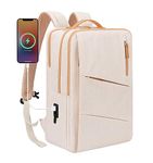 Hp hope Laptop Travel Backpack for Women, 15.6 Inch Laptop Backpack for Men with USB and Type-c Charging Port, Beige New