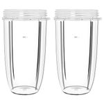 Replacement 24oz Cups Compatible with NutriBullet 600w Pro 900w Blender Machine NB-101S NB-201, Blender Replacement Parts by Gekufa (2 Packs)