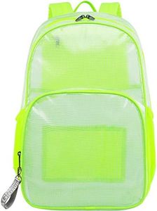 mygreen Clear Transparent PVC School Backpack, Heavy Duty Clear Backpack for Work, Security, Sporting Events (Fresh Green, Large)