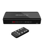 Dinger 4K x 2K 4 Port 4 x 1 HDMI Switch with PIP and IR Wireless Remote Control, HDMI Switch Box Support PIP, 4K, 1080P, 3D (4 x 1 HDMI Switch with PIP)