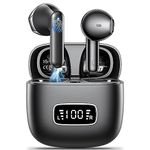 Wireless Earbuds,Wireless Headphones Bluetooth 5.3 with 4 Mic HD Calling 2024 wireless earphones in Ear HiFi Stereo 42H Playtime Dual LED Display Touch Control IP6 Waterproof Bluetooth Earphones Black