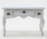 Melody Jane Dollhouse White Writing Desk Secretary Table Miniature 1:12 Study Furniture