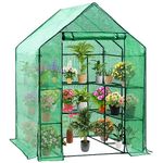 D4P Display4top Greenhouse Portable Outdoor Small Green Houses with PE Cover,143 x 143 x 195 cm