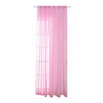 Veemoon Pink Sheer Curtains Foil Star Print Pocket Curtain Panels Romantic Draperies 100x200cm Window Treatment for Living Room Girl Kids Room