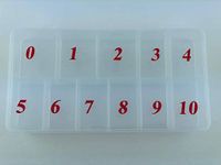 1PC Empty Nail Tip Storage Box Case with 11 Cell size 0-10 (Plastic)