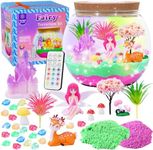 Fairy Garden Light Up Terrarium Kits for Kids – DIY Craft Kit with LED for Girls Ages 4-8 | Stem & Art Gift for Kids, Ideal for Birthday or Holiday