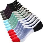 Ueither Men's No Show Socks Ultra Low Cut Casual Socks Invisible Boat Shoe Liners with Non-Slip Grip (Color 1 (6 Pairs),5-9.5)