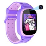 Kids Toy Watch Gift for Girls Toys, Puzzle Games Video Music Player Alarm Flashlight Kids Watches Toys Brithday Gifts for 5 6 7 8 9 10 Year Old Kids