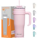 Autsel 40oz Tumbler with Straw and Lid Stainless Steel Vacuum Insulated Cup 1180 ml Car Travel Coffee Mug with Handle for Hot Cold Drink Coffee Cup for On The Go