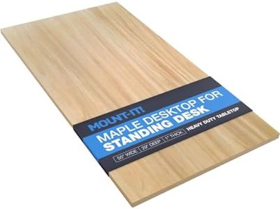 Mount-It! Premium Tabletop for Sit Stand Desktop (55" Wide, 29" Deep, 1" Thick), Standing Desk Top Only - Wood Table Top Slab in Maple Light Wooden Block Top, Rectangular for Adjustable Computer Desk