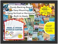 Funwares 20x27 Puzzle Frame – Sleek Matte Black Finish, Easy Assembly, No Glass/Plastic Cover Needed, Perfect for 1000 Piece Puzzles, Secure Fit with Built-In Hanging Hooks