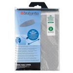 Brabantia 2mm Built-in-Foam Ironing Board Cover (D Board/Metallised) Heat-Resistant, Non-Slip, Cord Fastener