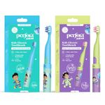 Perfora Electric Toothbrush For Kids | AAA Battery Powered Electric Brush, 90 Day Battery Life | 2 Brushing Mode | With 2 Brush Head & Travel Cover | 1 Year Warranty |Age 3-8,Kids tooth brush set