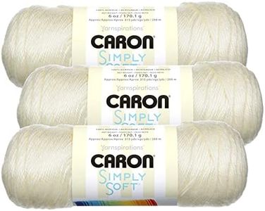 Bulk Buy: Caron Simply Soft Knitting Yarn Solids (3-Pack) Off White H97003-9702