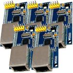 AZDelivery 5 x W5500 Ethernet Shield Breakout Board Serial Interface 3.3V 5V Chip TCP/IP 51/STM32 Microcontroller via W5100 A32 compatible with Arduino including E-Book!