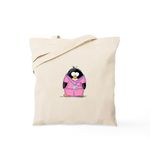 CafePress Nurse Penguin Tote Bag Natural Canvas Tote Bag, Reusable Shopping Bag