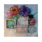 Box of Bliss 9pcs Birthday Gift Combo/Hamper for Women&Girls 2 Scrunchies, 2 Clutches, Birthday Card, Charm Bracelet,Pocket Mirror, Blender, Mini Diary| Gift for Her |Anniversary, Valentines(GREEN)